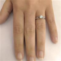 Помолвочное кольцо из белого золота 585°  с 1  бриллиантом 0,40 ct 4/5