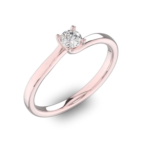 Помолвочное кольцо 1 бриллиантом 0,3 ct 4/5 из розового золота 585°