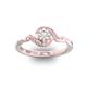 Помолвочное кольцо с 1 бриллиантом 0,35 ct 4/5  и 6 бриллиантами 0,05 ct 4/5 из розового золота 585°