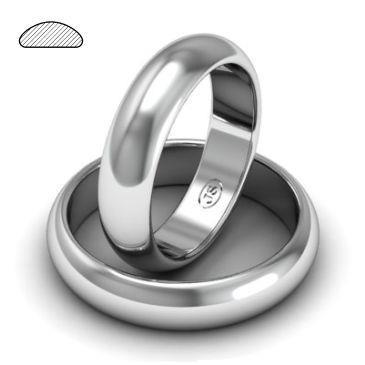 Обручальное кольцо классическое из белого золота, ширина 5 мм, артикул R-W255W