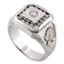 Мужское кольцо с 1 бриллиантом 0,19 ct 3/5, 16 бриллиантами 0,55 ct 5/5 и 12 бриллиантами 0,16 ct 5/5 из белого золота 750°, артикул R-DRN08987-01, цена 87 500,00 ₽