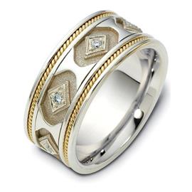 Обручальное кольцо с круглыми бриллиантами из золота 585 пробы, артикул R-2228