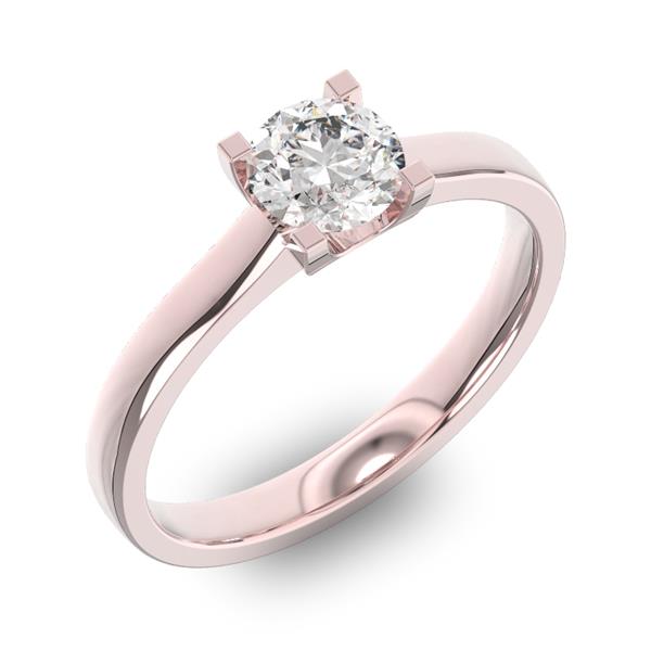 Помолвочное кольцо 1 бриллиантом 0,65 ct 4/5 из розового золота 585°