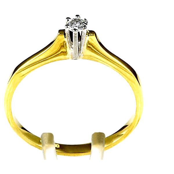 Кольцо золотое с бриллиантом 750 пробы, артикул R-trn02791