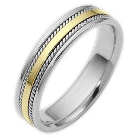 Обручальное кольцо из белого и желтого золота 585 пробы